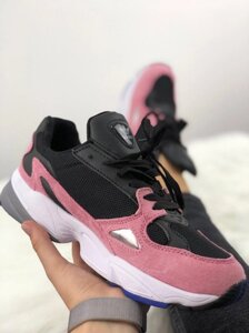 Женские кроссовки Adidas Falcon Black Pink White, женские кроссовки адидас фалкон, кросівки Adidas Falcon