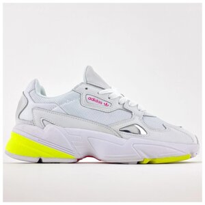 Жіночі кросівки Adidas Falcon White Yellow, білі кросівки адідас Фалкон