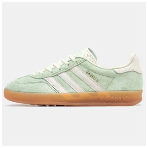 Жіночі кросівки Adidas Gazelle Mint White, зелені замшеві кросівки адідас газелі газель