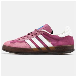 Жіночі кросівки Adidas Gazelle Pink White, рожеві замшеві кросівки Адідас газелі газель