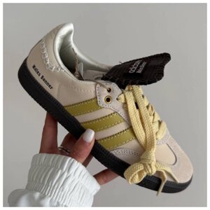 Жіночі кросівки Adidas Samba x Wales Bonner Yellow 2.0, шкіряні кросівки адідас самба валес бонер