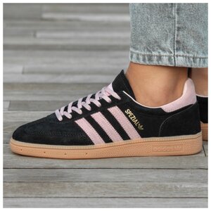 Жіночі кросівки Adidas Spezial Handball Black Clear Pink Gum, чорні замшеві кросівки адідас поспішав спеціал