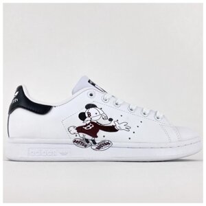 Жіночі кросівки adidas stan smith x disney white black, білі шкіряні кросівки adidas stan smith disney