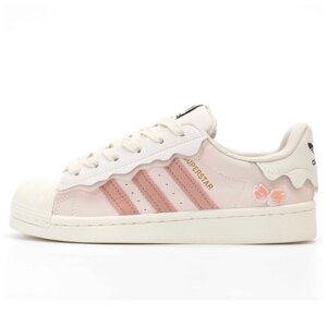 Жіночі кросівки Adidas Superstar Cappuccino Pink, рожеві шкіряні адідас суперстар