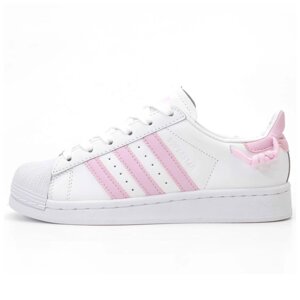 Жіночі кросівки Adidas Superstar Knotted Rope White Clear Pink GZ3446, білі шкіряні адідас суперстар