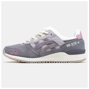 Жіночі кросівки Asics Gel-Lyte III 3 Grey Pink White, сірі замшеві кросівки асикс гель лайт 3