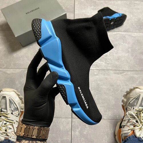 Balenciaga speed best sale trainer black blue