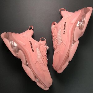 Жіночі кросівки Balenciaga Triple S Full Pink, жіночі кросівки Баленсіага тріпл с, кросівки баленсіяга