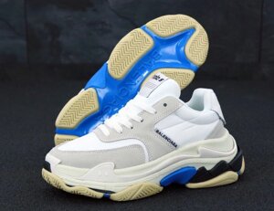 Жіночі кросівки Balenciaga Triple S V2 White Blue жіночі кросівки Баленсіага тріпл с, кросівки баленсіяга