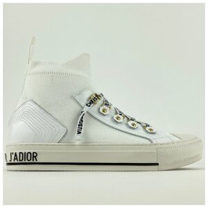 Жіночі кросівки Dior B23 High-Top White, білі кросівки Dior B23 hightop