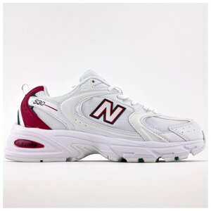 Жіночі кросівки New Balance 530 White Red, білі шкіряні кросівки нью беленс 530, NB 530 ню беланс