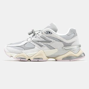 Жіночі кросівки New Balance 9060 Grey Beige Pink, сірі замшеві кросівки нью беланс 9060 ню беленс NB 9060