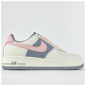 Жіночі кросівки Nike Air Force 1 Низький бежевий рожевий, шкіряні кросівки Nike Air Force 1 Риболовля