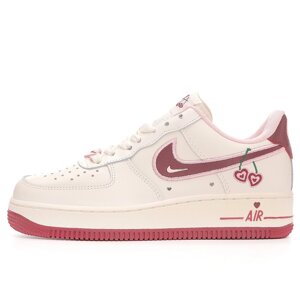 Жіночі кросівки Nike Air Force 1 Low Cherry FD4616-161 Valentine's Day, шкіряні найк аїр форс 1 вишня