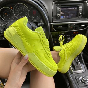 Жіночі кросівки Nike Air Force 1 Low Jester Neon Green, жіночі кросівки Nike Air Fores 1 свинцю