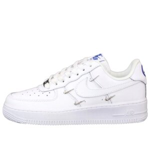 Жіночі кросівки Nike Air Force 1 LX Chrome Swooshes White, білі шкіряні кросівки найк аїр форс 1 '07 лов