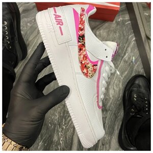 Жіночі кросівки Nike Air Force Shadow White Pink Flower кросівки найк аїр форс Шадо Nike Air Force 1 Shadow