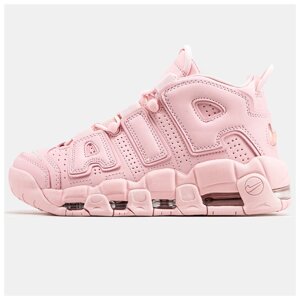 Жіночі кросівки Nike Air More Uptempo Pink весна-осінь, рожеві шкіряні кросівки найк аїр море аптемпо