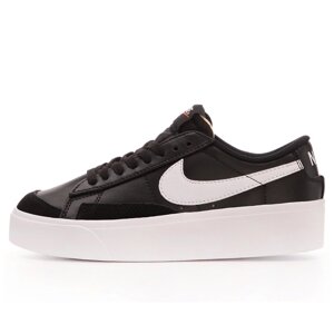 Жіночі кросівки Nike Blazer Low Platform Black DJ0292-001 White чорні шкіряні найк блейзер лов на платформі