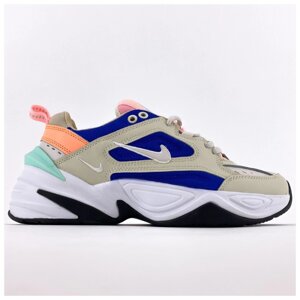 Жіночі кросівки Nike M2K Tekno Grey Blue, різнокольорові шкіряні кросівки найк м2К текно