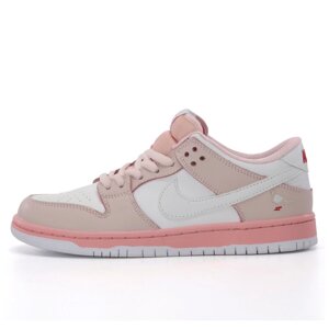 Жіночі кросівки Nike SB Dunk Low Pink Pigeon x Staple Bird White, шкіряні кросівки найк сб данк голуб лов