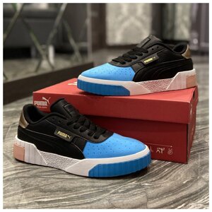 Женские кроссовки Puma Cali Black Blue White, женские кроссовки пума кали, жіночі кросівки Puma Cali