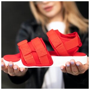 Жіночі / чоловічі Adidas Adilette Sandals, червоні сандалі адідас Аділет, сандалі Adidas Adilette