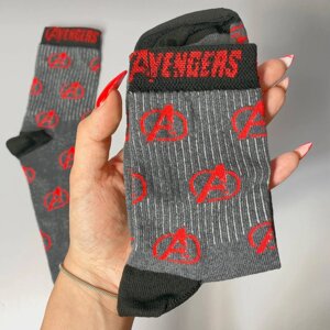 Жіночі шкарпетки якісні з супергероями "Аvengers" 36-41 р Підліткові шкарпетки високі