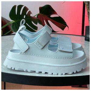 Жіночі сандалії Ugg Goldenglow Sandals White, літні білі сандалі угг босоніжки на липучці