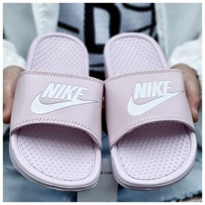 Жіночі шльопанці Nike Benassi Pink, літні рожеві ляпанці найк бенасі капці