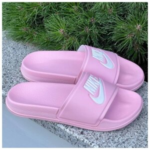 Жіночі шльопанці Nike Slides Pink, літні рожеві ляпанці найк капці