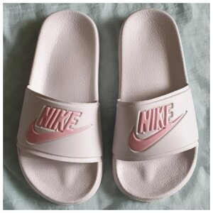 Жіночі шльопанці Nike Slides White Pink, літні білі ляпанці найк капці