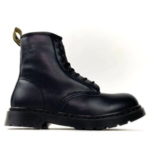 Жіночі зимові черевики Dr. Martens 1460 Triple Black, чорні шкіряні черевики доктор мартинс 1460 ін мартенс