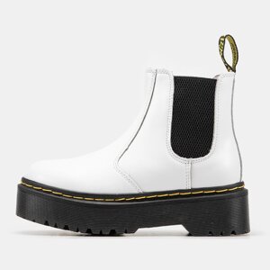 Жіночі зимові черевики Dr. Martens 2976 Chelsea White Winter Fur Хутро білі шкіряні доктор мартенс Челсі ін