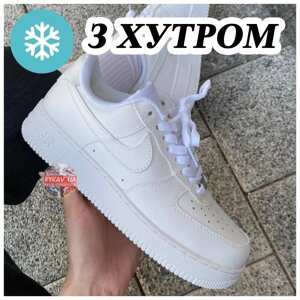 Жіночі зимові кросівки Nike Air Force 1 Low White Winter Fur (Хутро), білі шкіряні кросівки найк аїр форс 1