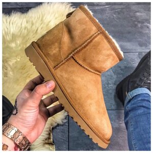 Жіночі зимові UGG Classic II Mini Brown 2, коричневі замшеві уггі класик міні жіночі черевики уги зимові