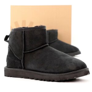 Жіночий зимовий Ugg Classic Mini Black, Black Suese Uggs Classic Mini жіноче взуття Ugi Winter