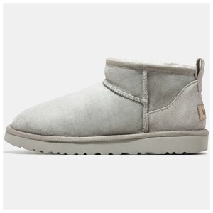 Жіночі зимові UGG Classic Ultra Mini Grey, сірі замшеві уггі класик ультра міні черевики угі зима