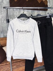 Жіночий сірий світшоти з принтом "Calvin Klein"