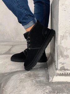 Зимові чоловіки Ugg Neumel Black Black Suese Ugg Boots UGG короткі