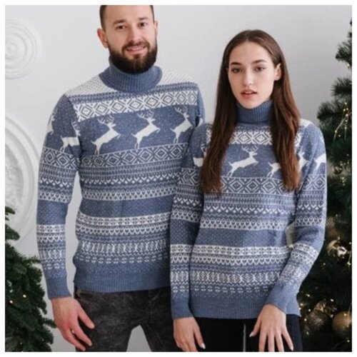 Зимовий Новорічний вовняний светр з теплим оленем (унісекс)
