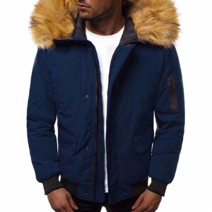 Зимняя темно-синяя мужская куртка