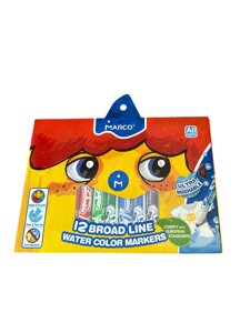 Фломастери Marco Super Washable Jumbo 12 кольорів (1632-12CB)