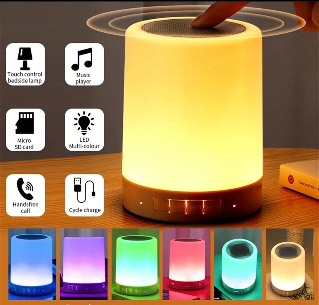 Портативна сенсорна колонка лампа нічник night lamp bluetooth speaker від компанії Packmen - фото 1