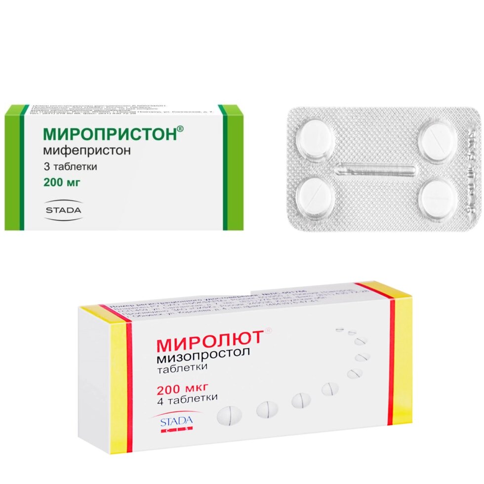 Мифепристон (Mifepristone) 600 мг.  Мизопростол комплекс таблетка ##от компании## Люксмедик - ##фото## 1