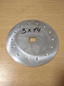 Диск висівного апарату (14 отворів; Діаметр 3) Нержавейка, цілісний сівалки СУПН