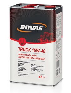 Rovas Truck 15W-40 (4 літри) Моторне масло для вантажних автомобілів