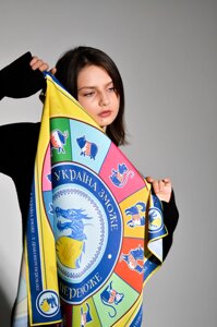 Авторська хустка дизайн знаки зодіаку "Україна переможе" від бренду My Scarf