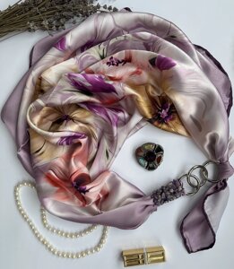 Дизайнерська хустка "Королівська орхідея" VIP колекція від бренду my scarf, подарунок жінці