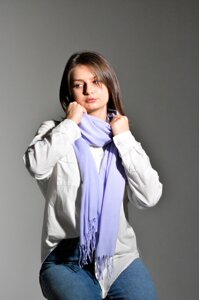 Бавовняний ніжно фіалковий теплий шарф від бренду MyScarf